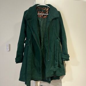 Steve Madden green tweed wool coat size medium